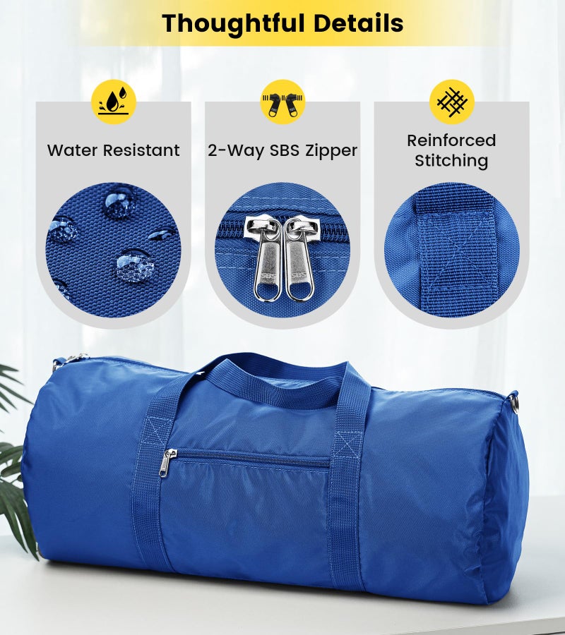 Vorspack Duffel Bag 28 Inches Foldable Lightweight Gym Bag with Inner Pocket for Travel Sports - Blue - Image 5